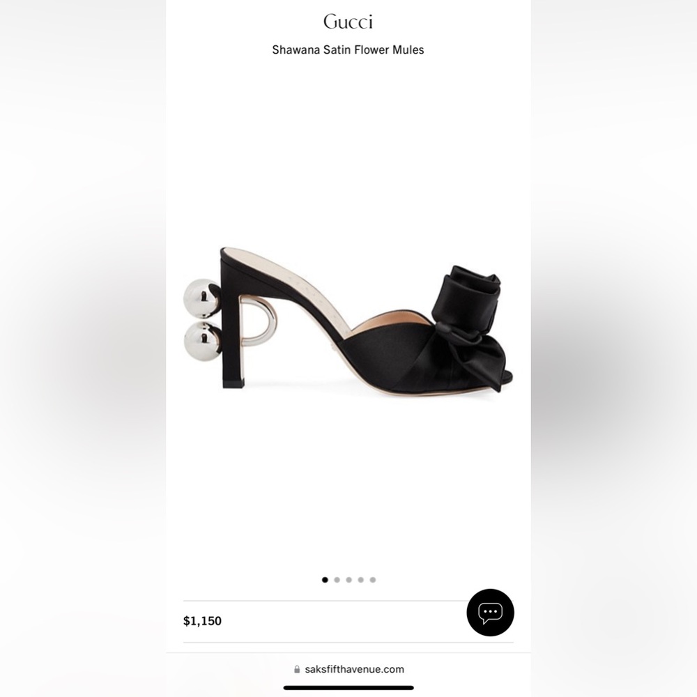 Gucci Shawana Satin Flower Mules